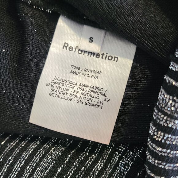 Reformation Pants Largo Side Slit High Rise Metallic S Disco Retro Whimsigoth - Picture 8 of 8